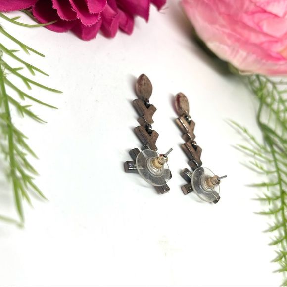 VINTAGE⚜️Marquise Bow Pink Crystal Pavé Droplet Earrings - Picture 7 of 7